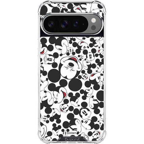 Disney Mickey Mouse Face Pattern Google Pixel 10 Pro XL Clear Case